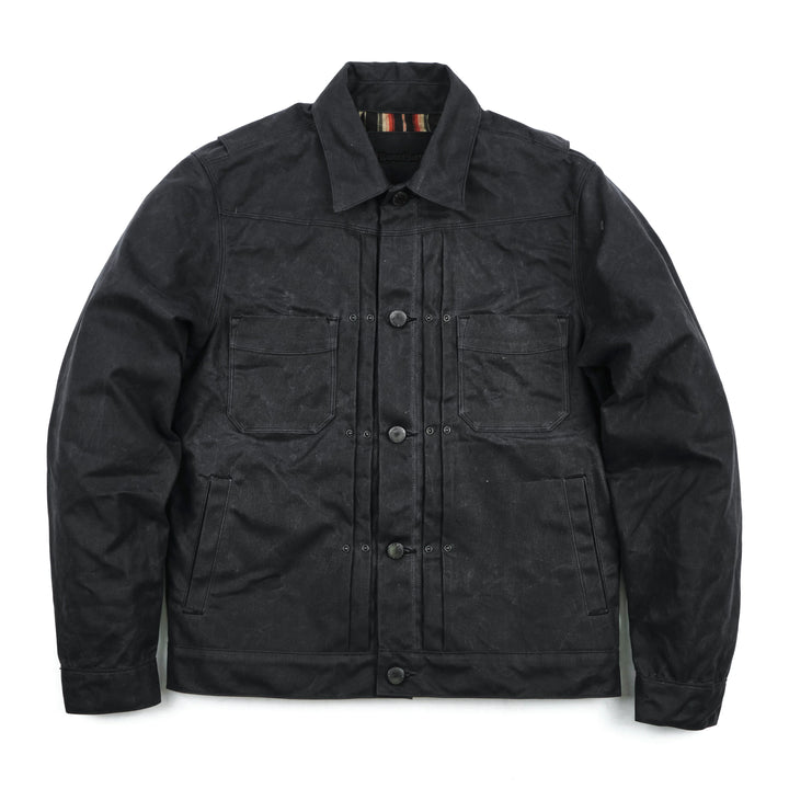 Freenote Cloth Riders Jacket Waxed Canvas - Black