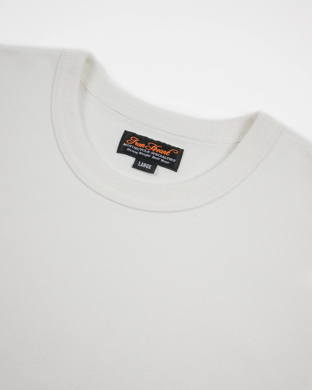 Iron Heart 11oz Cotton Knit Crew Neck T-Shirt - White