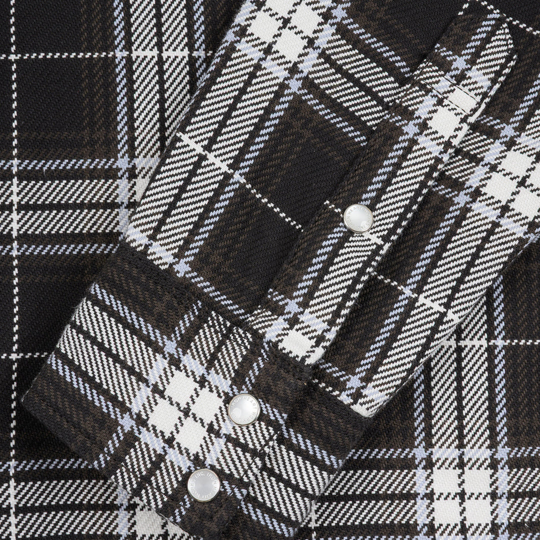 Iron Heart 9oz Selvedge Flannel Western Shirt - Black Check
