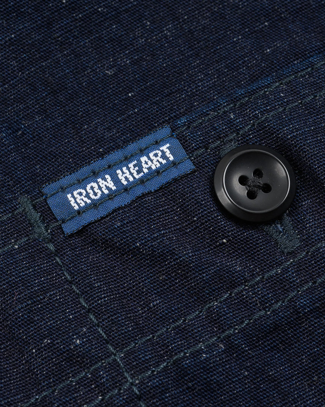 Iron Heart 7oz Cotton Linen Chambray Work Shirt - Indigo