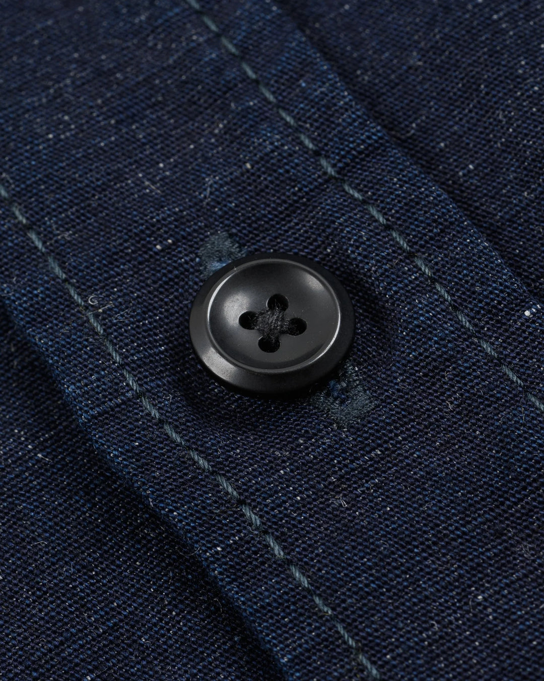 Iron Heart 7oz Cotton Linen Chambray Work Shirt - Indigo