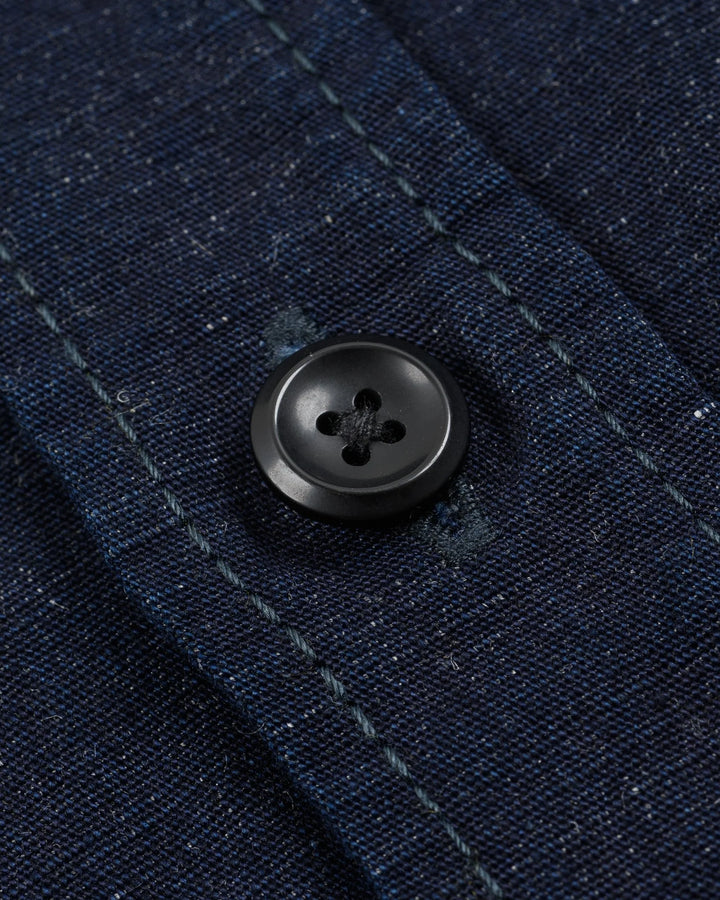 Iron Heart 7oz Cotton Linen Chambray Work Shirt - Indigo