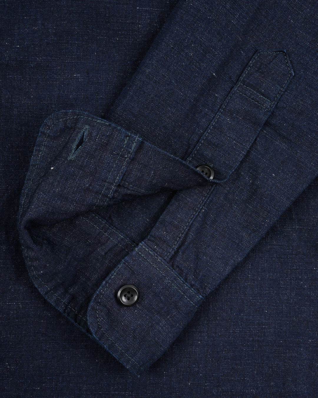 Iron Heart 7oz Cotton Linen Chambray Work Shirt - Indigo