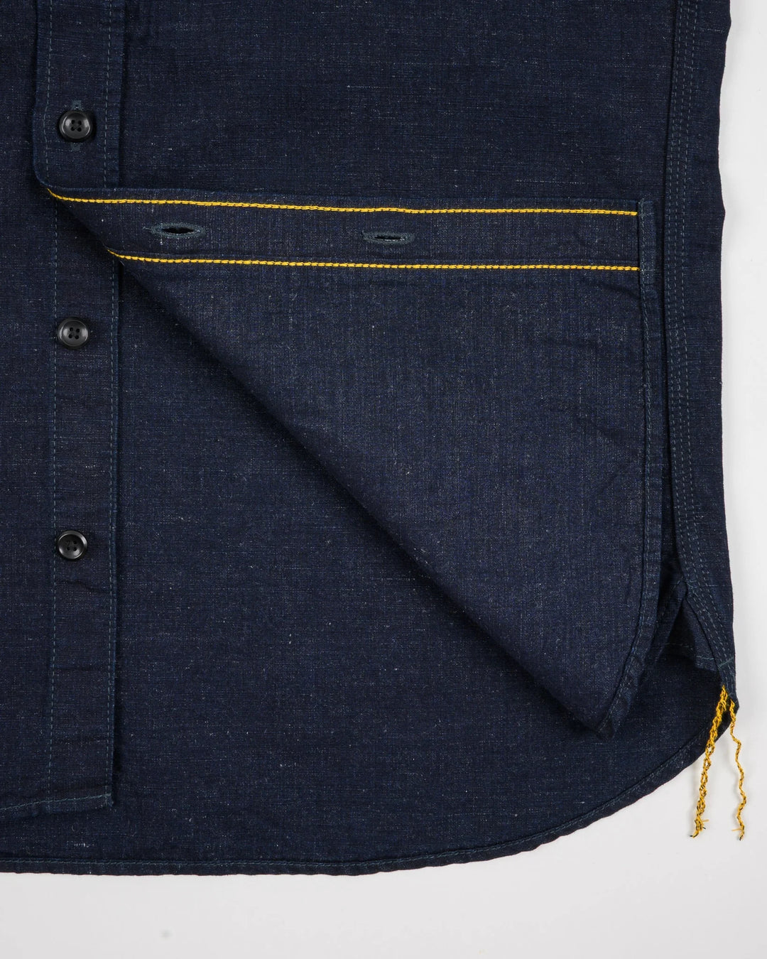 Iron Heart 7oz Cotton Linen Chambray Work Shirt - Indigo