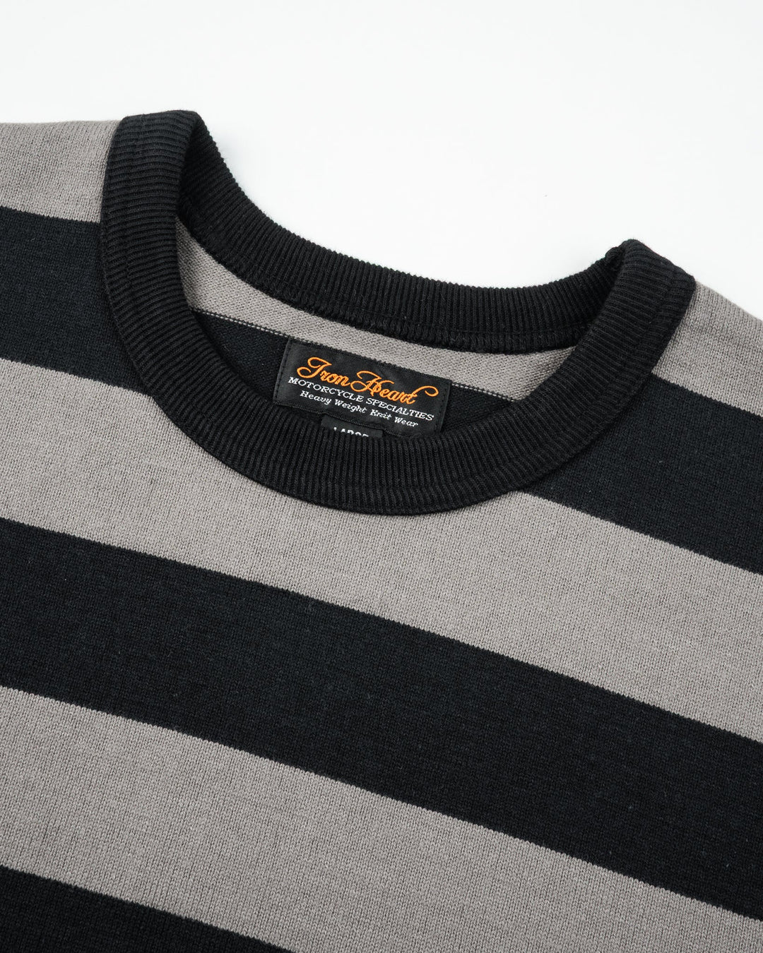 Iron Heart 11oz Cotton Knit Long-Sleeved Sweater - Grey/Black