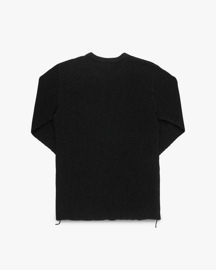 Iron Heart - Waffle Knit L/S Crewneck Thermal - Black