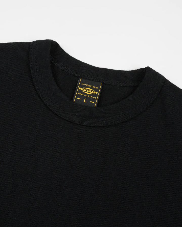 Iron Heart 6.5oz Loopwheel Crew Neck T-Shirt - Black