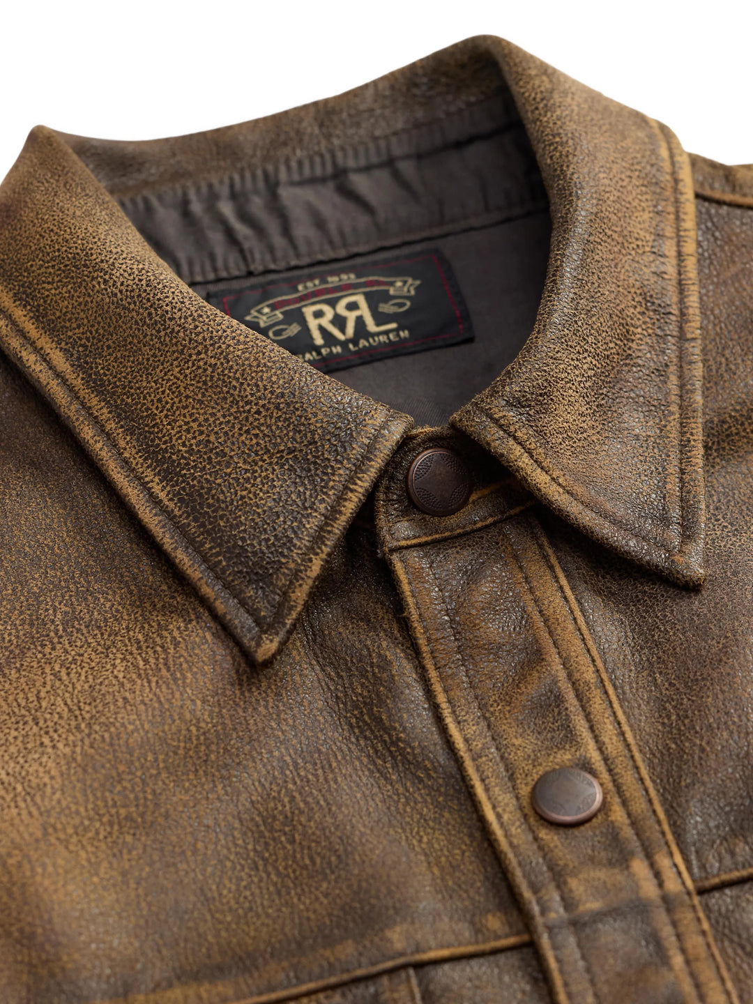 RRL Long-Sleeve Sheepskin Motor Overshirt Jacket - Brown