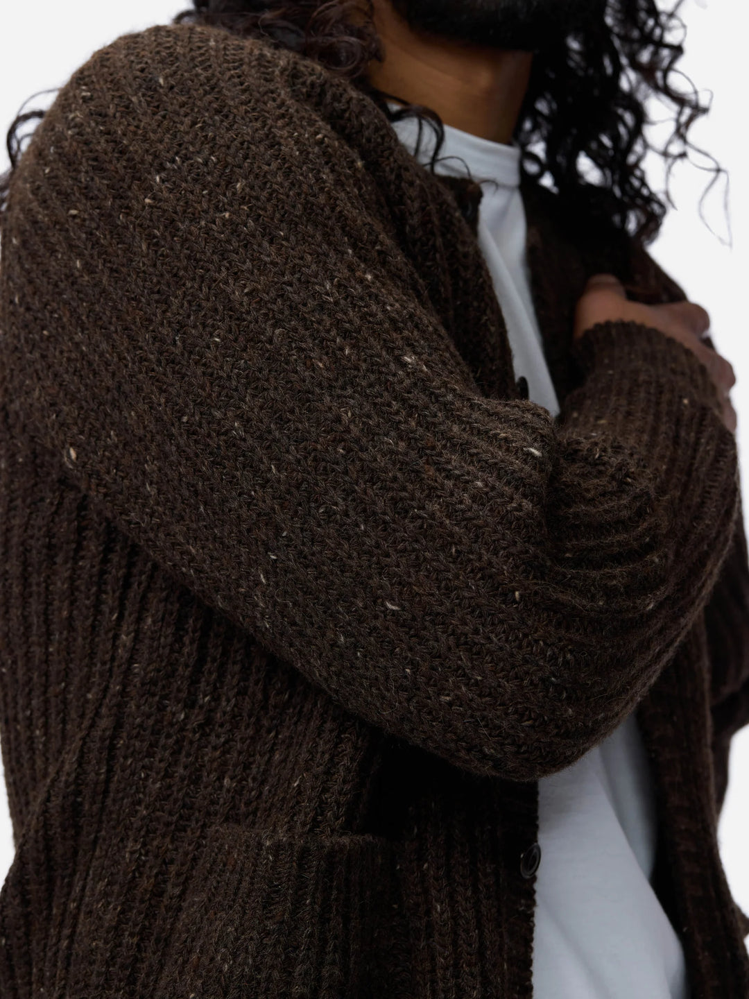 3sixteen Fisherman Cardigan - Umber Tweed