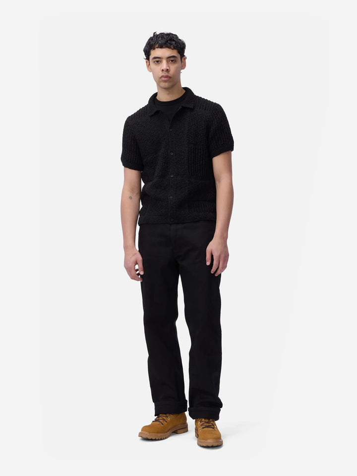 3sixteen Short Sleeve Knit Shirt - Black De Stijl