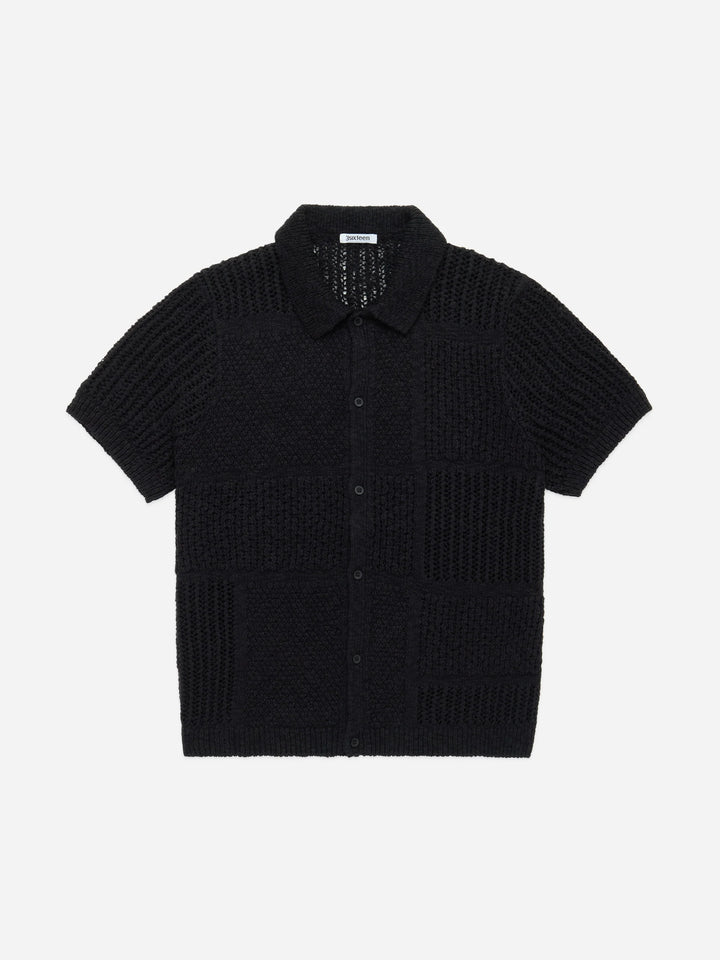 3sixteen Short Sleeve Knit Shirt - Black De Stijl
