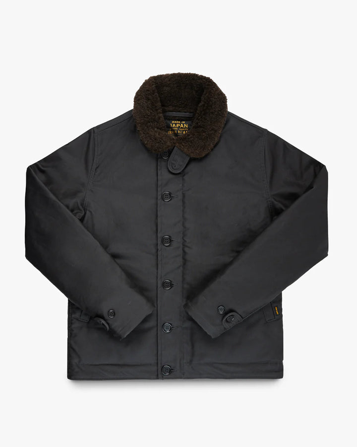 Iron Heart Oiled Whipcord N1 Deck Jacket - Black
