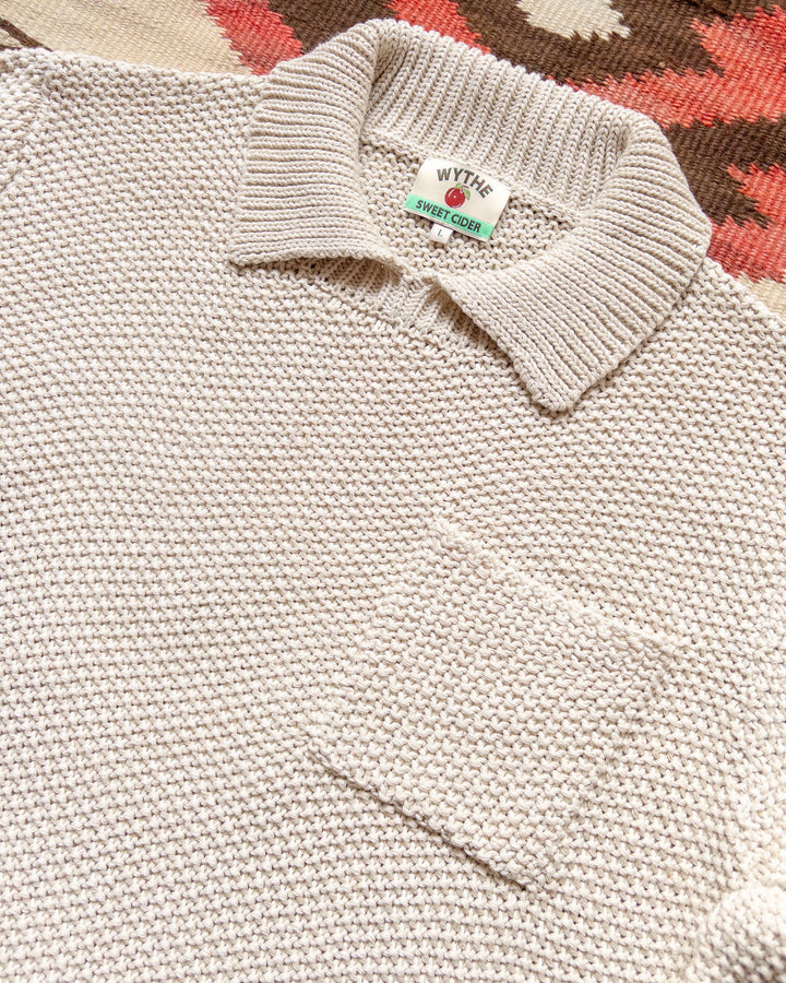 Wythe Moss Stitch Collared Sweater - Buttermilk