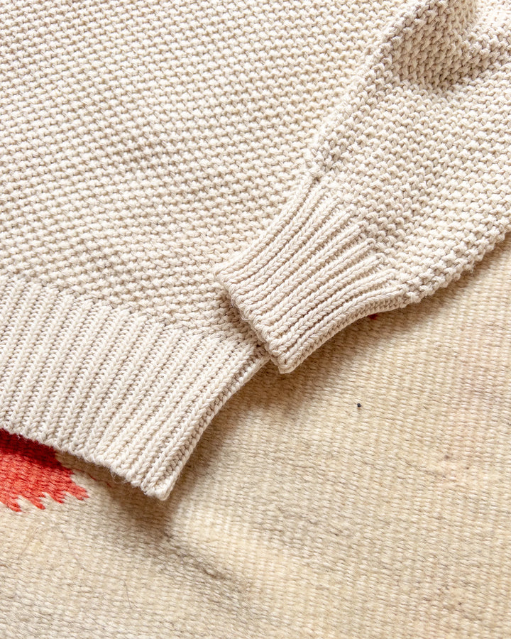 Wythe Moss Stitch Collared Sweater - Buttermilk