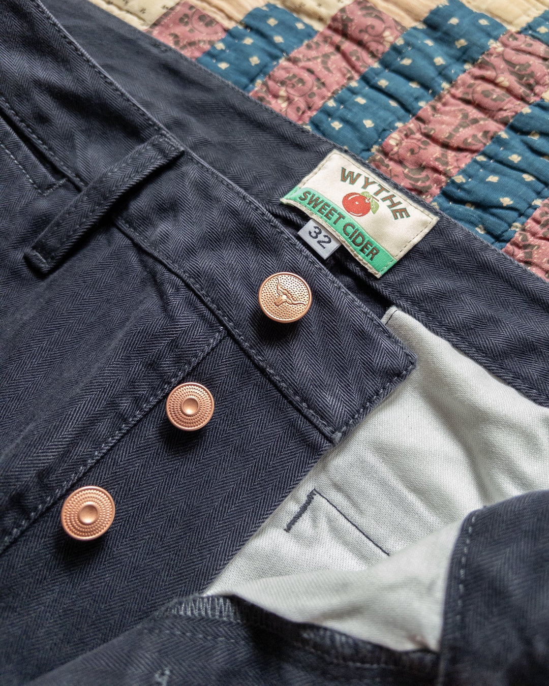 Wythe - Japanese Cotton Herringbone Chino - Faded Navy