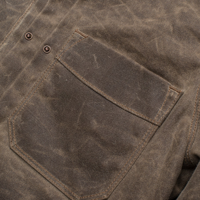 Freenote Cloth Riders Jacket Waxed Canvas - Oak with Blue Liner