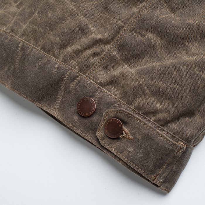 Freenote Cloth Riders Jacket Waxed Canvas - Oak with Blue Liner