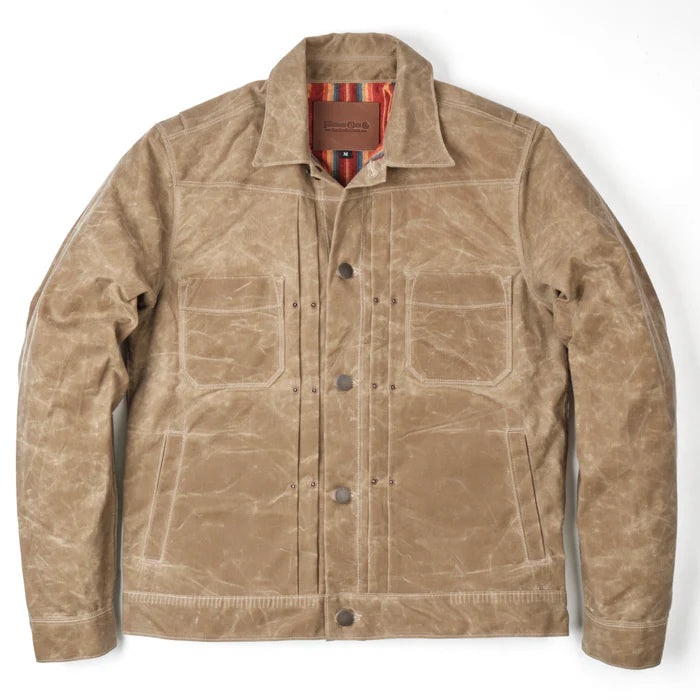 Freenote Cloth Riders Jacket Waxed Canvas - Tobacco Red Interior
