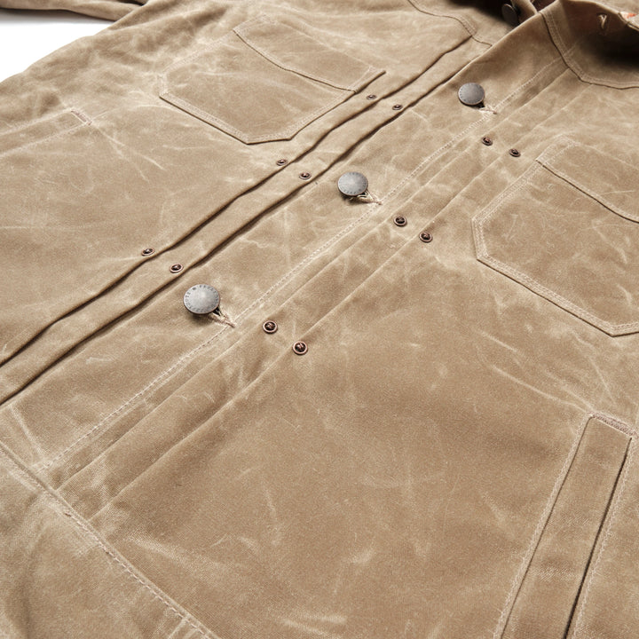Freenote Cloth Riders Jacket Waxed Canvas - Tobacco Red Interior