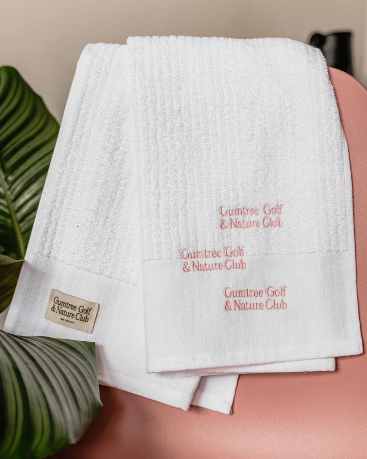 Gumtree Golf & Nature Club - Member Caddy Towel in White/Pink