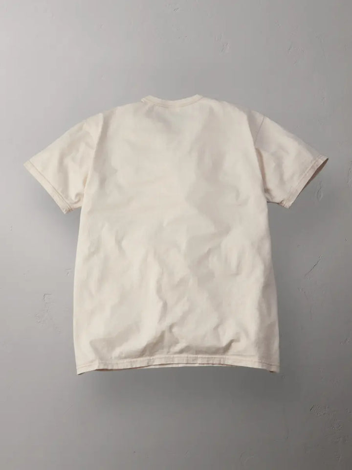 The Flat Head 3-Needle Stitch Pocket T-Shirt [FN-THC-101P] - Natural