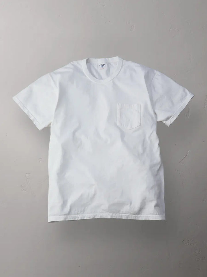 The Flat Head 3-Needle Stitch Pocket T-Shirt [FN-THC-101P] - White