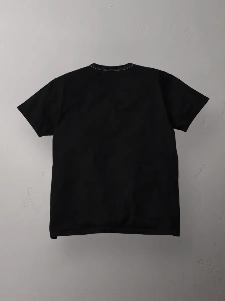 The Flat Head 3-Needle Stitch T-Shirt [FN-THC-101] - Black