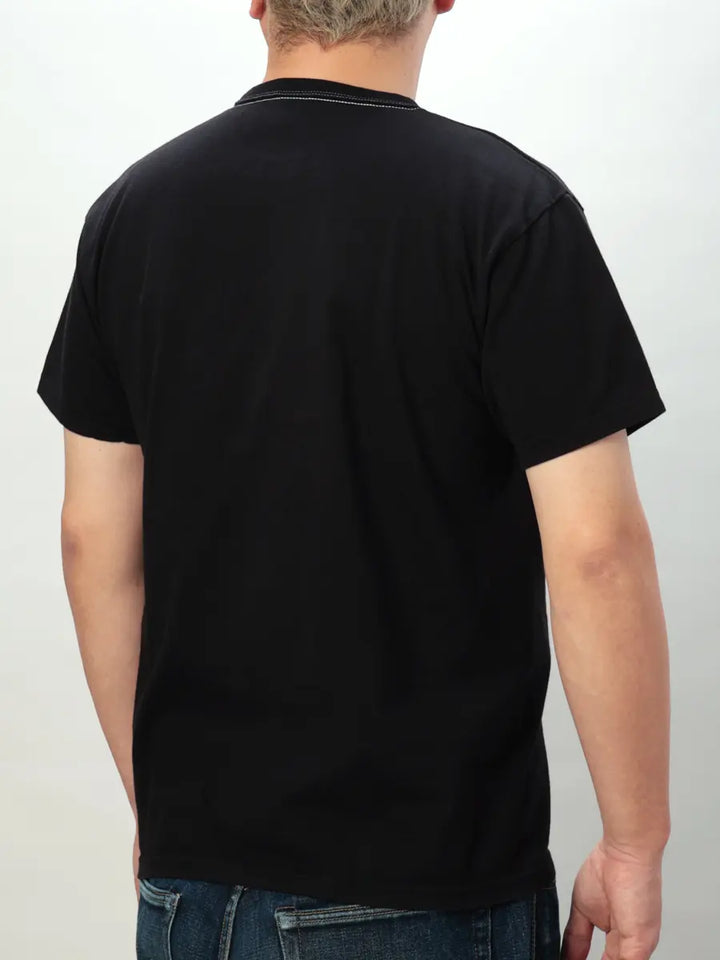 The Flat Head 3-Needle Stitch T-Shirt [FN-THC-101] - Black