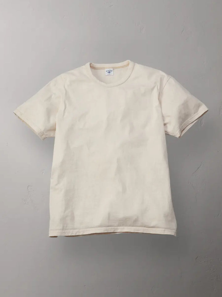 The Flat Head 3-Needle Stitch T-Shirt [FN-THC-101] - Natural