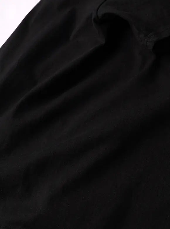 The Flat Head 3-Needle Stitch T-Shirt [FN-THC-101] - Black