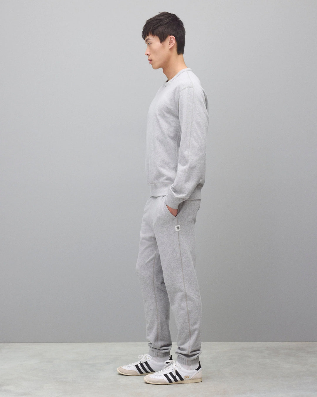 Reigning Champ Midnight Terry Standard Crewneck -  Heather Grey