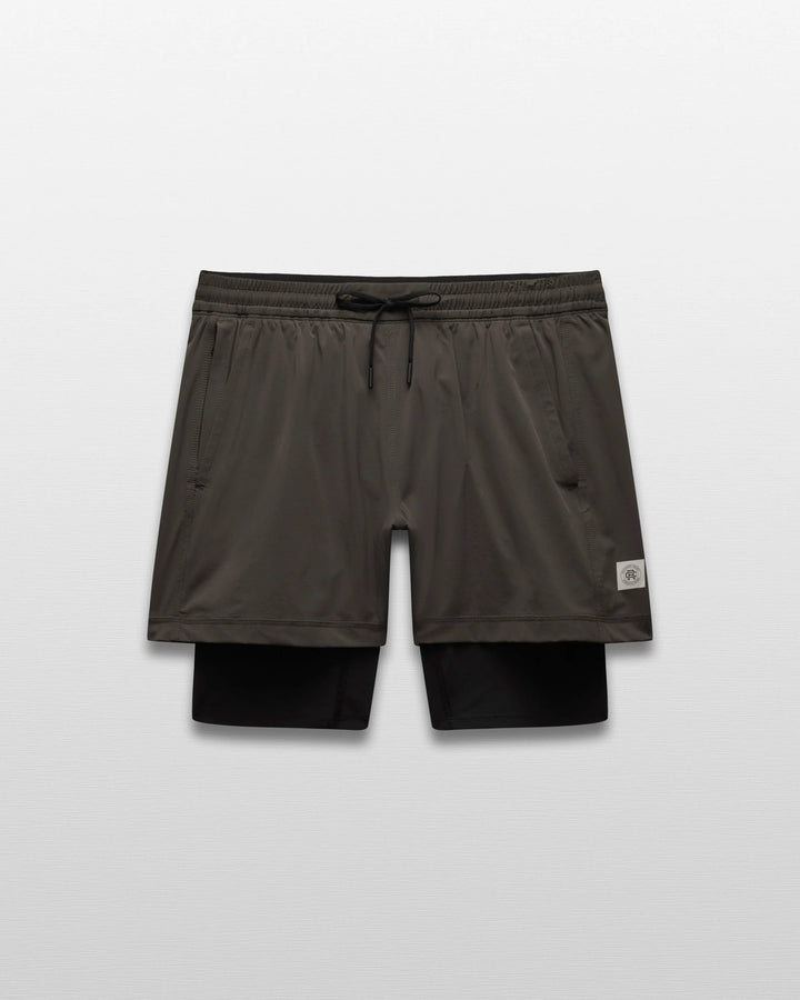 Reigning Champ 4-Way Stretch Nylon Combo Standard Training Short 5” - Carbon