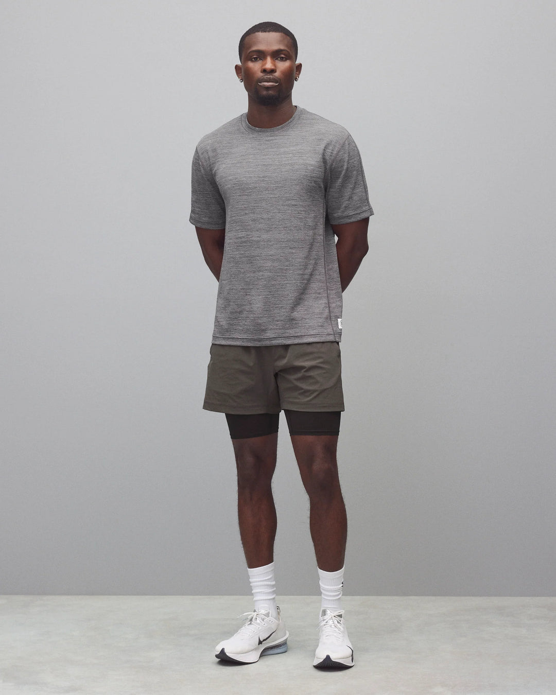 Reigning Champ 4-Way Stretch Nylon Combo Standard Training Short 5” - Carbon