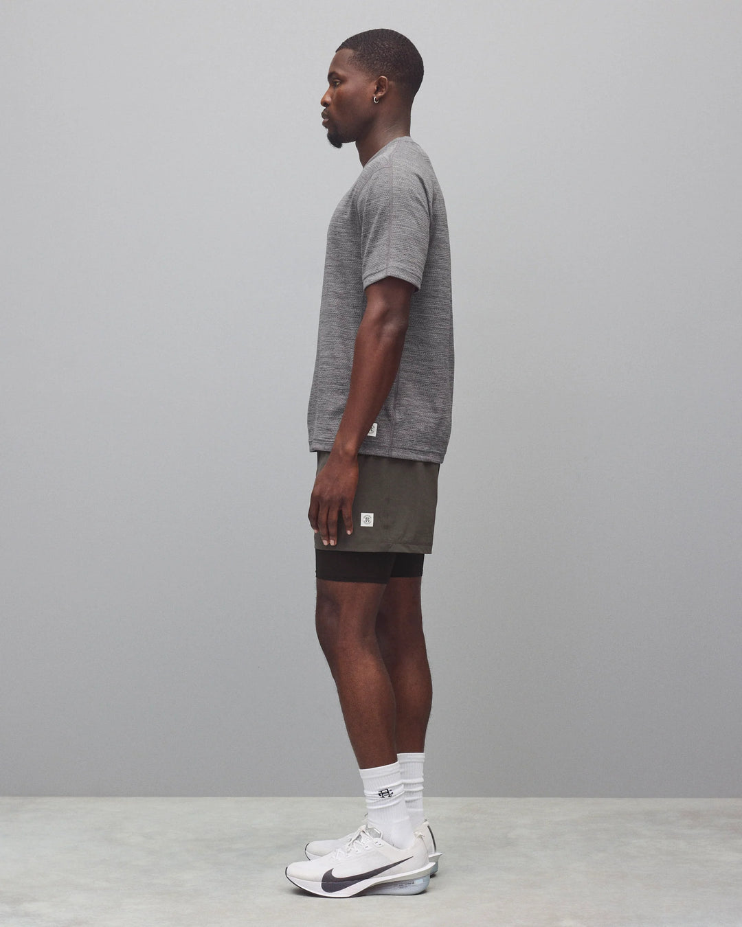 Reigning Champ 4-Way Stretch Nylon Combo Standard Training Short 5” - Carbon