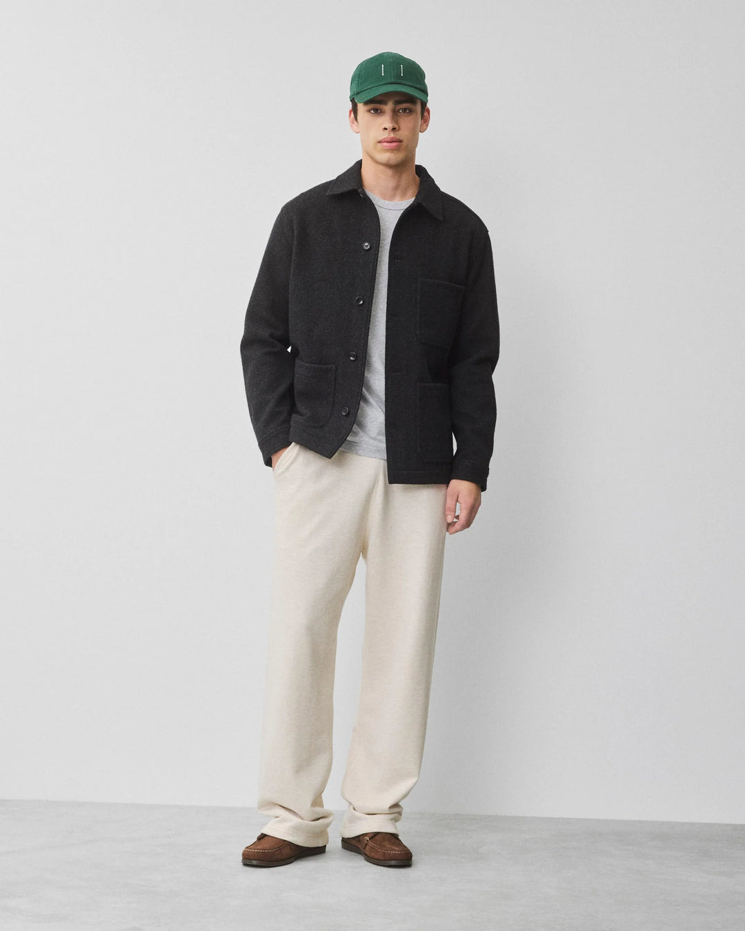 Reigning Champ Wool Fleece Chore Jacket - Heather Black