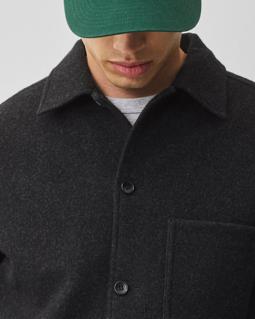 Reigning Champ Wool Fleece Chore Jacket - Heather Black