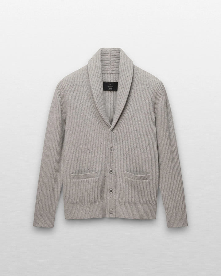 Reigning Champ Merino Kenny Shawl Cardigan - Nep Heather Grey