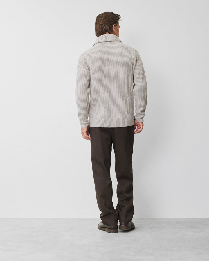Reigning Champ Merino Kenny Shawl Cardigan - Nep Heather Grey