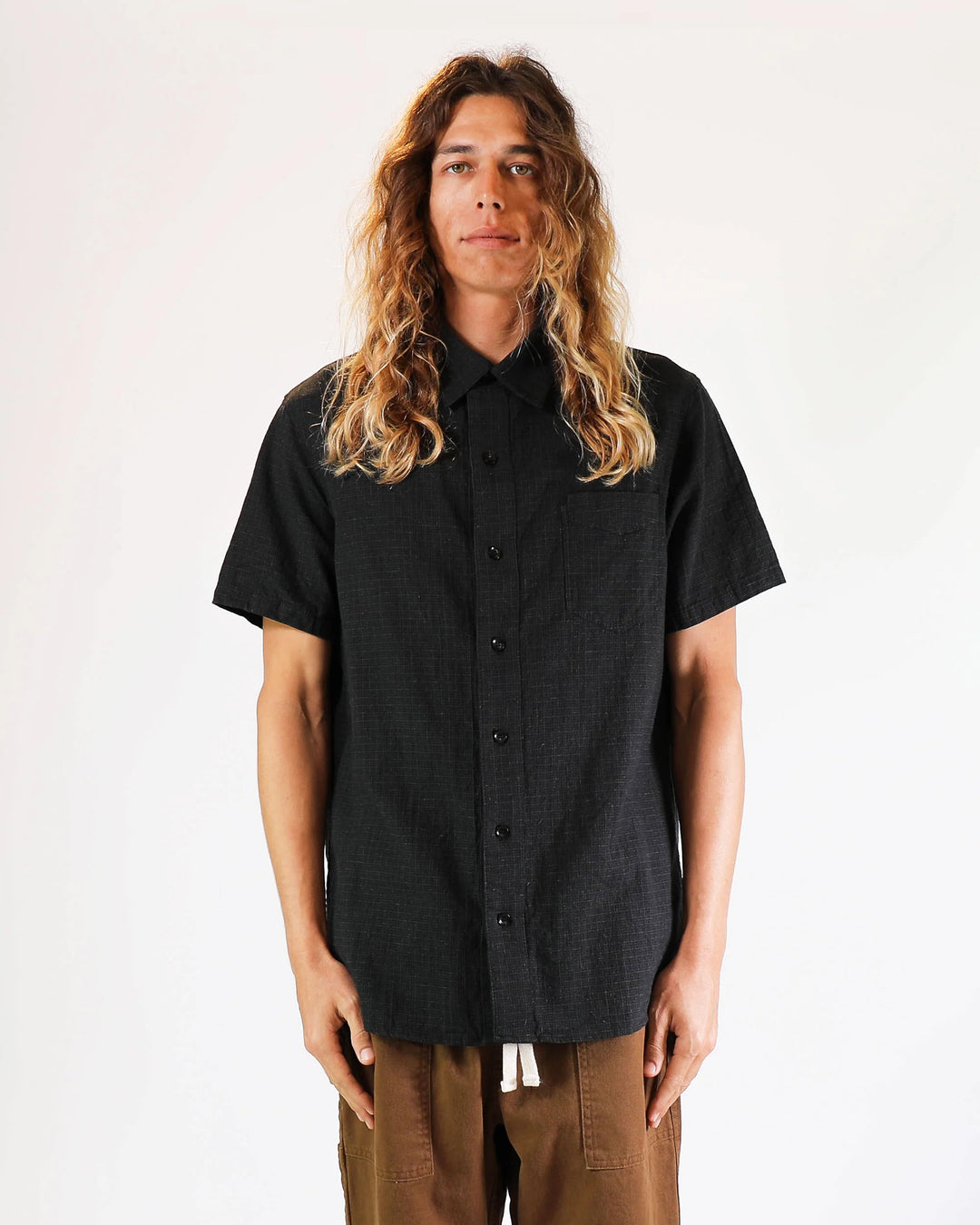 Monadic Fillmore SS - Black Linen Check