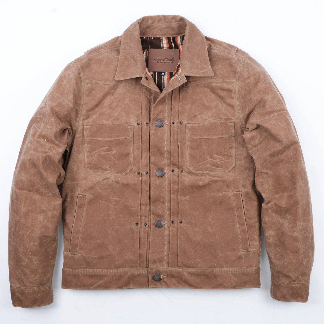 Freenote Cloth - Waxed Canvas Riders Jacket in Rust with Brown Interior