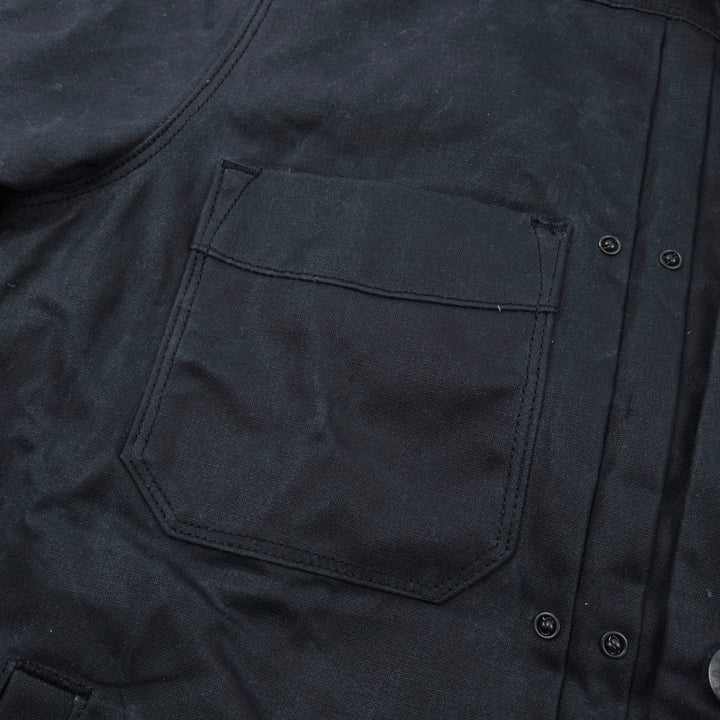 Freenote Cloth Riders Jacket Waxed Canvas - Black