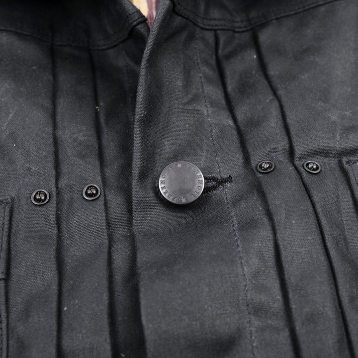 Freenote Cloth Riders Jacket Waxed Canvas - Black