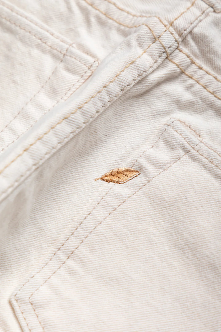 Pure Blue Japan Ecru Denim Jeans Relaxed Tapered - Ecru warp × Beige weft [1172-2]