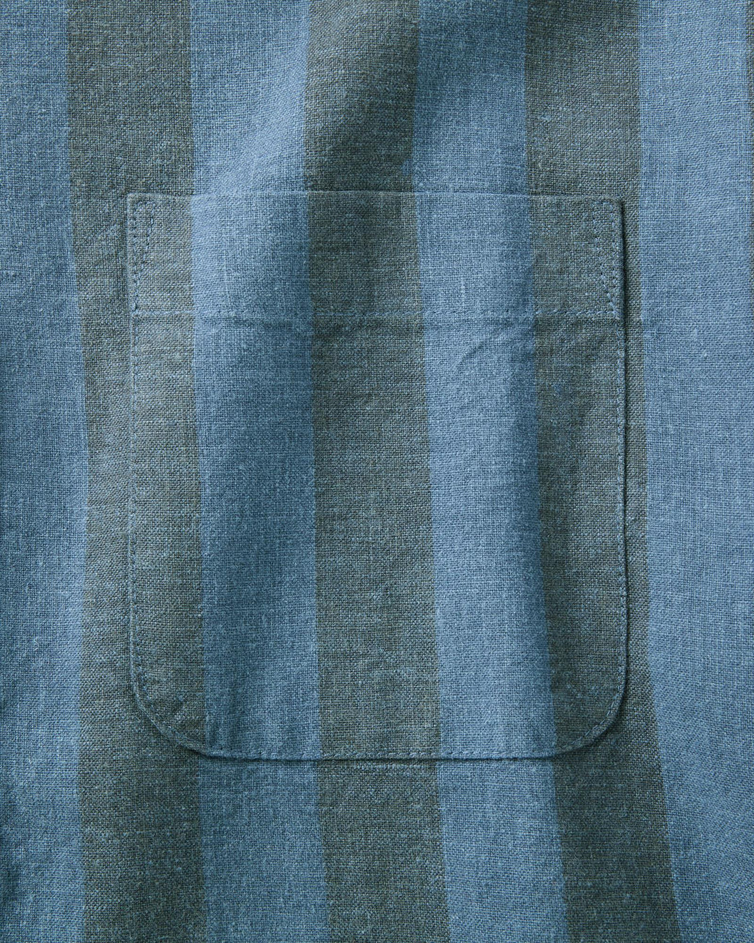 Taylor Stitch - The Short Sleeve California in Blue Stone Stripe Hemp