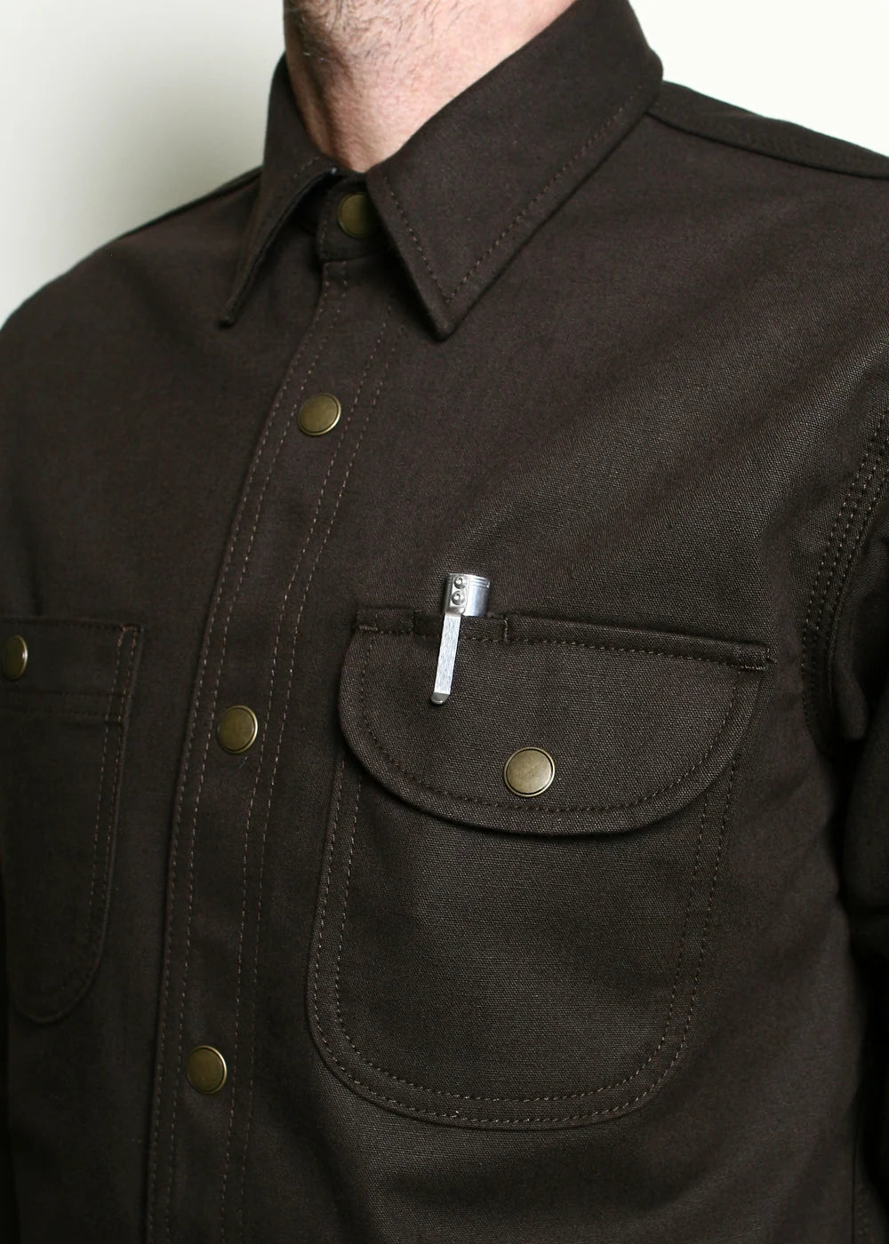 Rogue Territory Work Shirt - Brown Selvedge Canvas