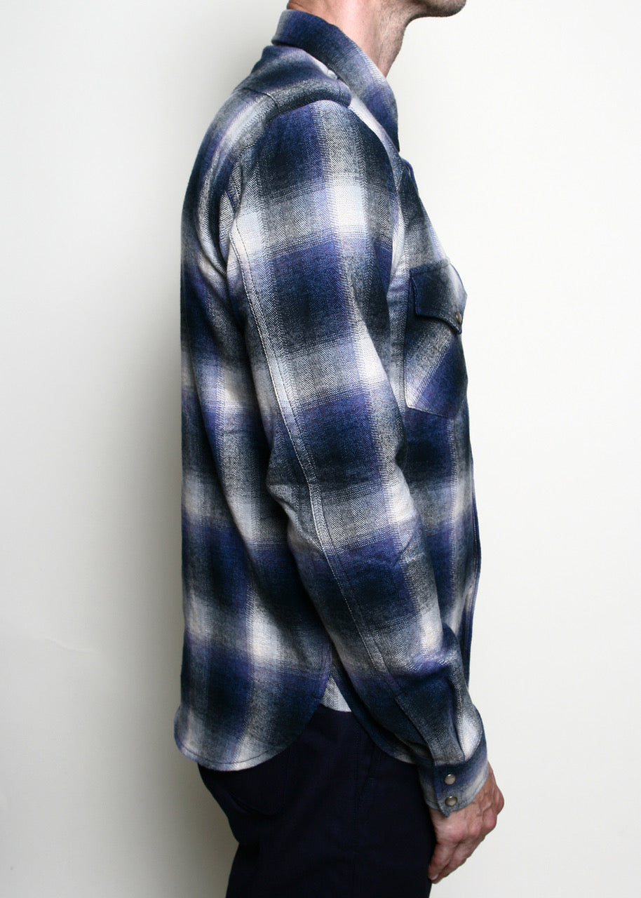 Rogue Territory Western Shirt - Bluebell Brushed Plaid