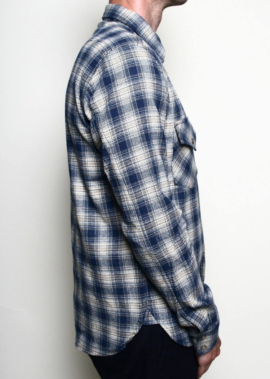Rogue Territory Western Shirt - Navy Plaid