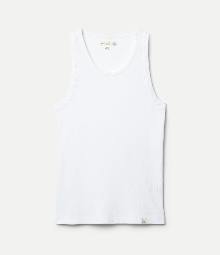 Merz b. Schwanen - Iconic Ribbed Cotton Tank Top in White