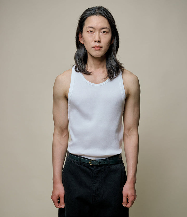 Merz b. Schwanen - Iconic Ribbed Cotton Tank Top in White