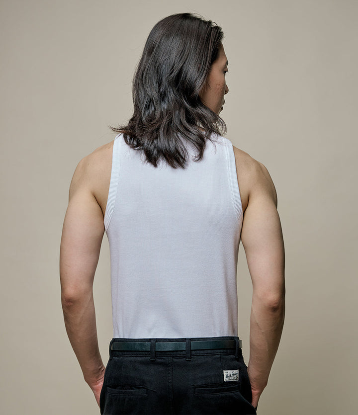 Merz b. Schwanen - Iconic Ribbed Cotton Tank Top in White